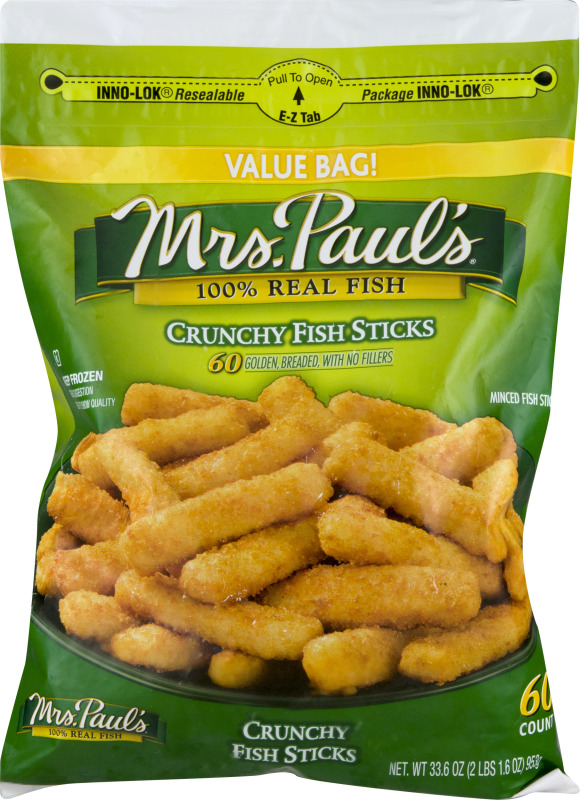 Mrs. Paul's 100 Real Fish Crunchy Fish Sticks 60 CT Mrs. Paul's