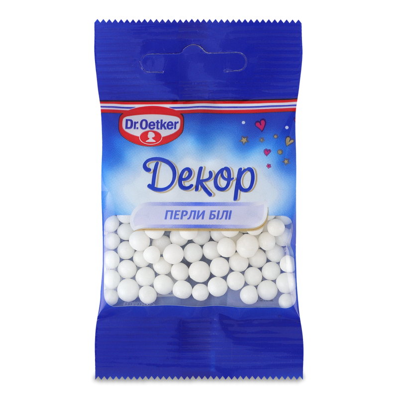 Посипка цукрова Перли білі декоративна 10г Др. Оеткер