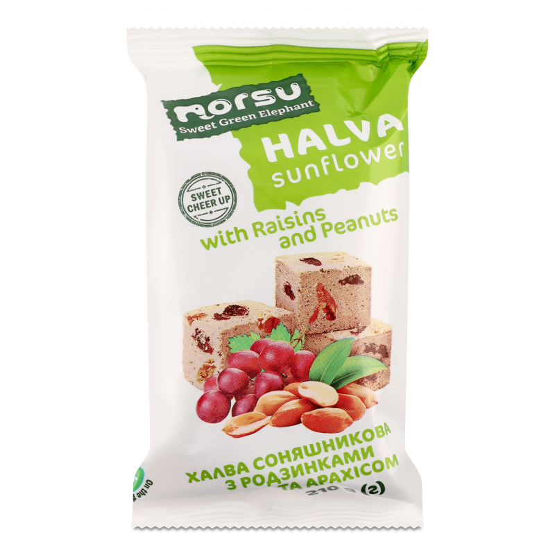 Халва соняшникова з родзинками та арахісом 210г Norsu