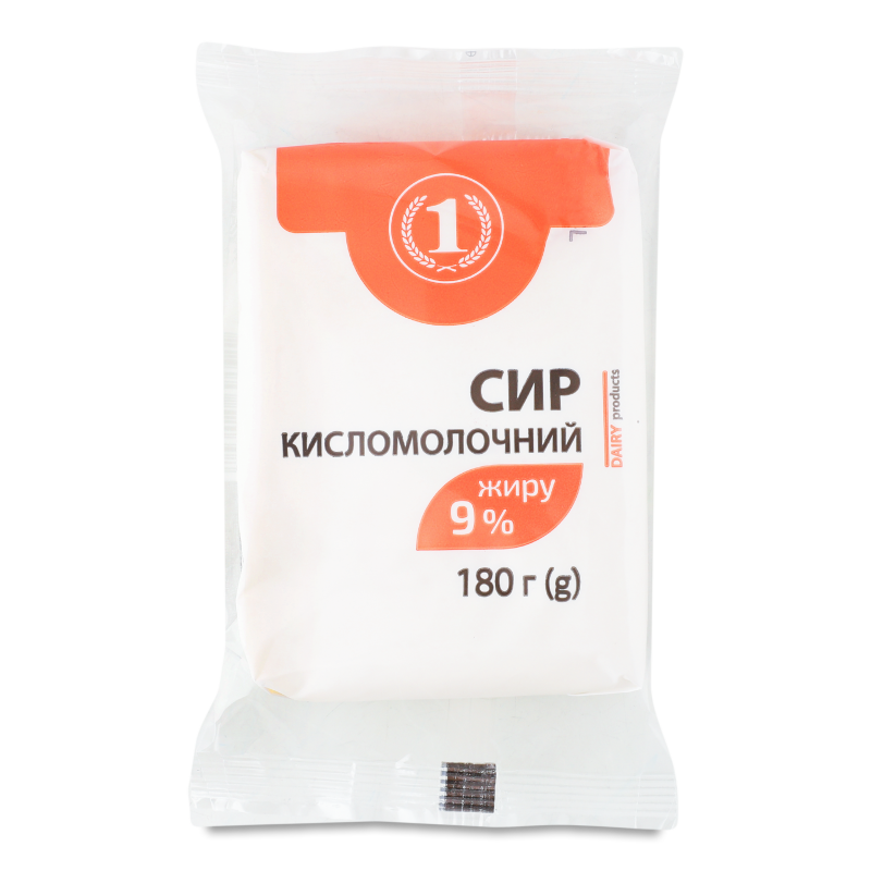 Сир кисломолочний 9% 180г ТМ “1”