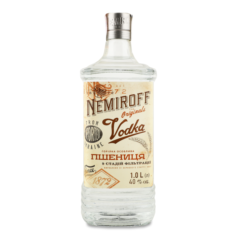 Горілка особлива Пшениця українська відбірна 40% 1л штоф Немірофф