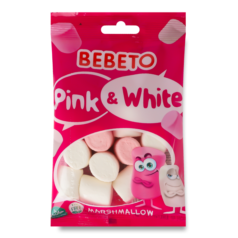 Цукерка Маршмеллоу Pink&White 30г Bebeto