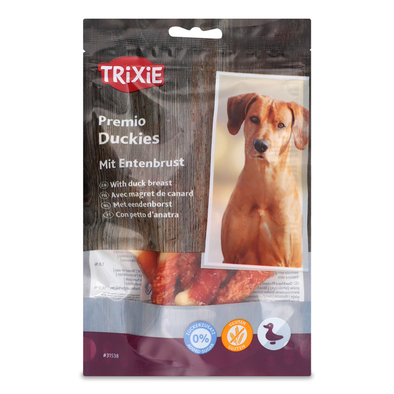 Ласощі д/собак Преміо кальцієві кісточки з качкою 100г Тріксі