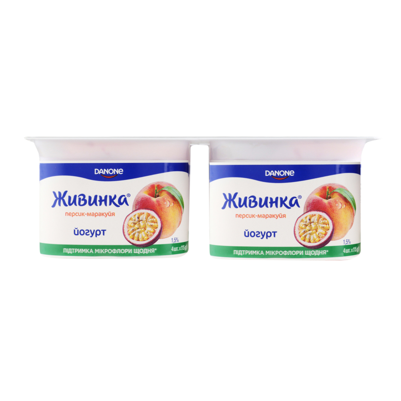 Йогурт 1.5% Персик-маракуйя Живинка ст 4х