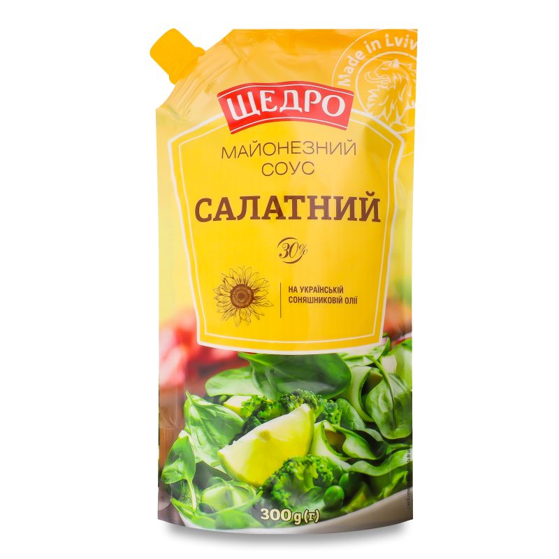 Соус майонезний Салатний 30% 300г д/п Щедро