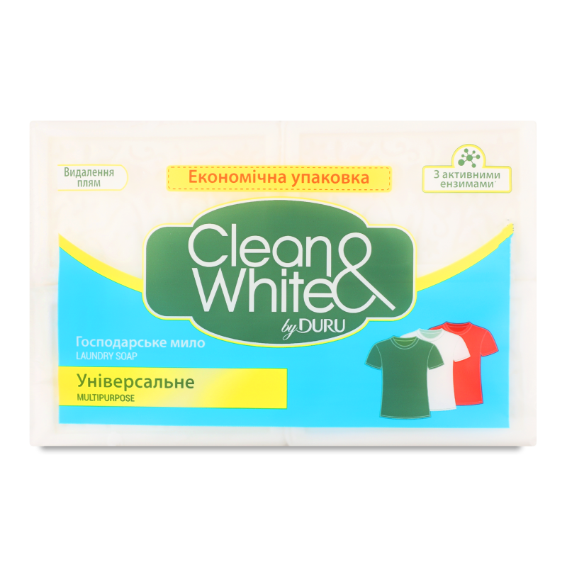 Мило господарське Клін енд Вайт Універсальне 4*120г Дуру