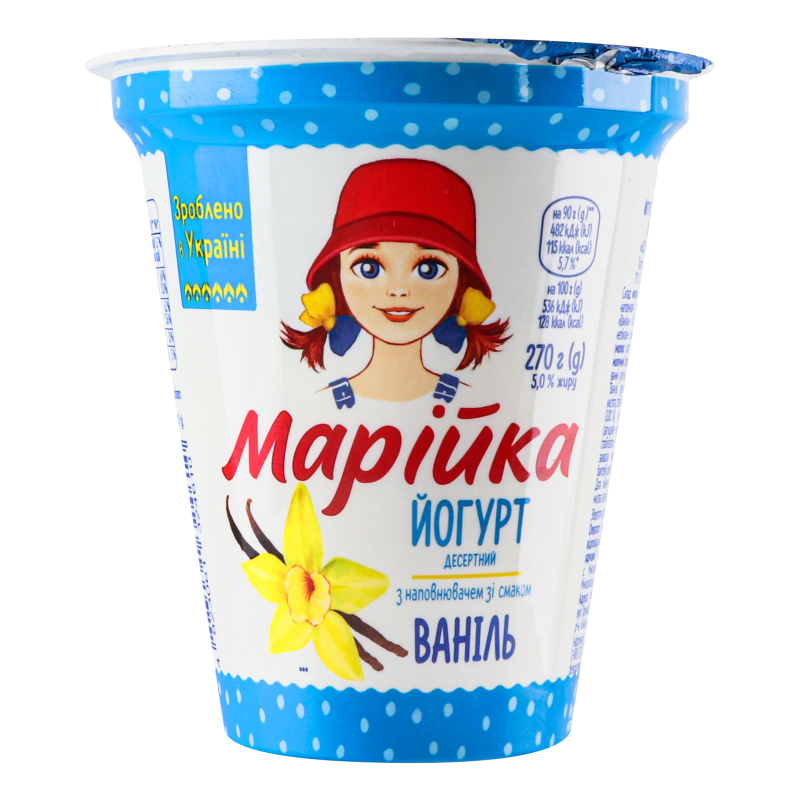 Йогурт 5% десертний з наповнювачем зі смаком Ваніль Марійка ст