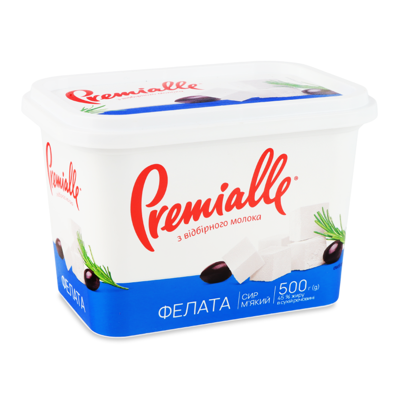 Сир м”який Фелата 45% 500г ванночка Преміалле