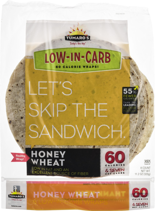 Tumaro's Wraps LowInCarb Honey Wheat 8 CT Tumaro's(849455000025