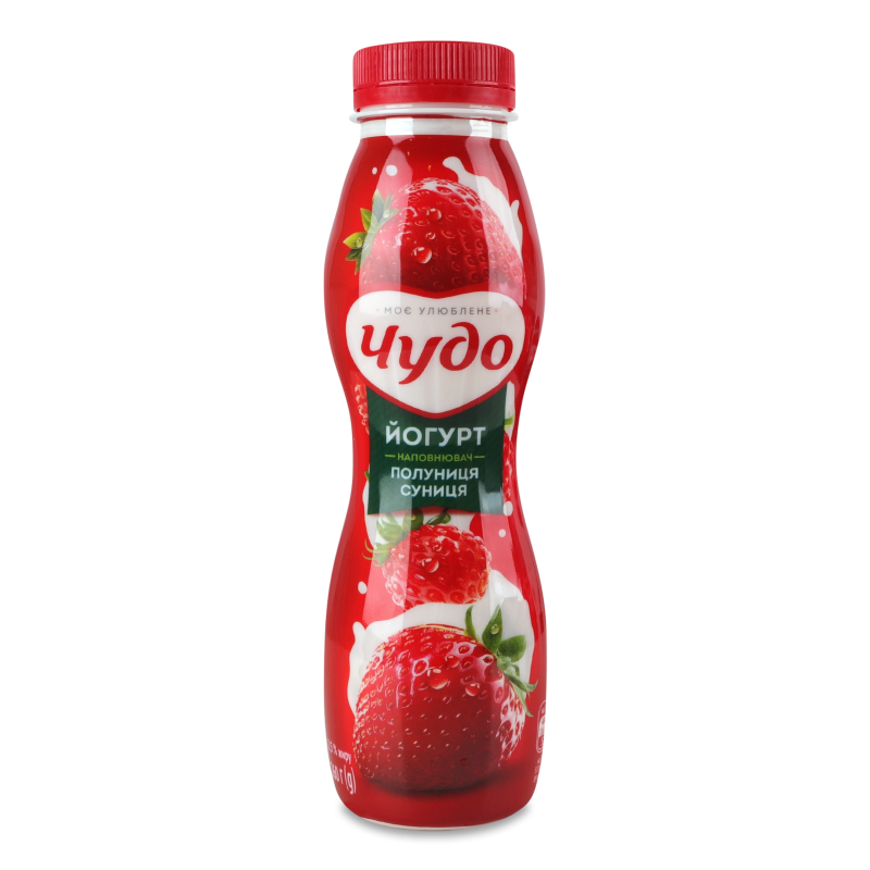 Йогурт питний Полуниця-суниця 2,5% 260г пет Чудо