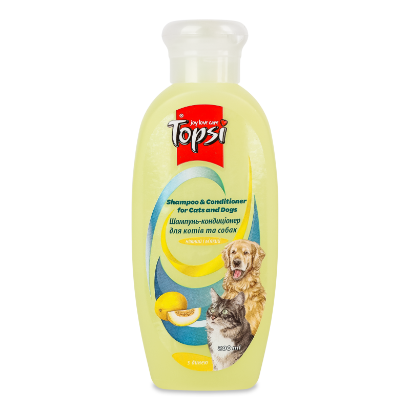 Шампунь-кондиціонер д/котів та собак з динею 200мл Топсі