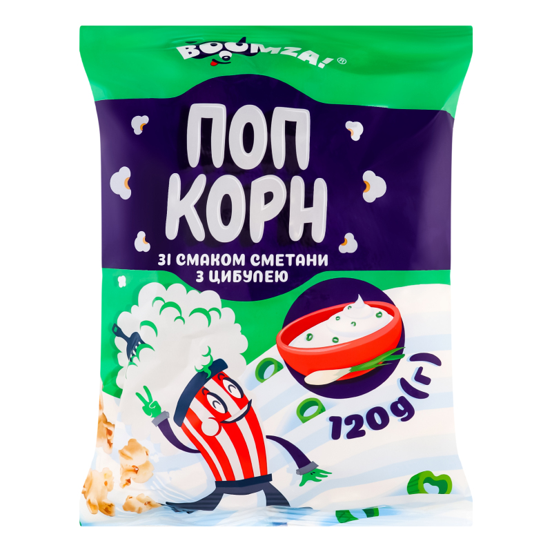 Попкорн зі смаком сметани з цибулею Boomza! м/у