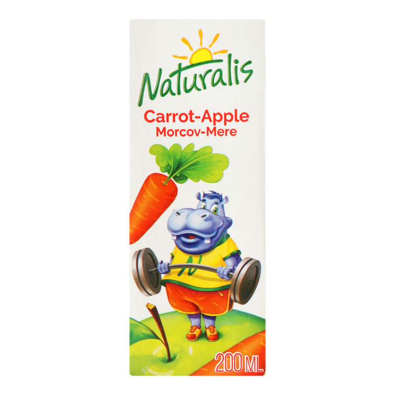 Нектар с мякотью пастеризованный Carrot-apple Naturalis т/п 0.2л