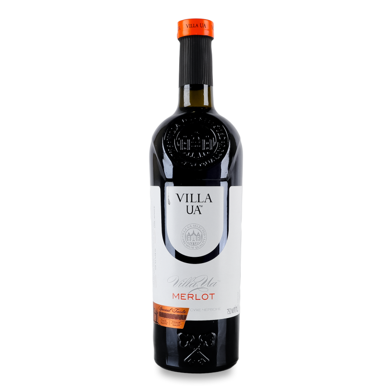 Вино Merlot червоне сухе 9,5-14% 0,75л Villa UA