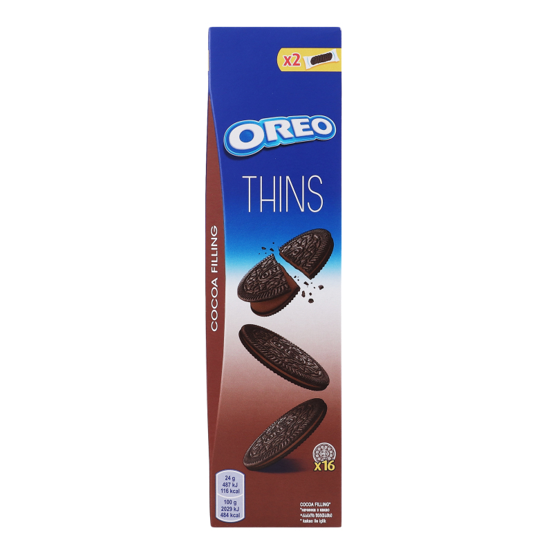 Печиво з какао та начинкою з какао Thins Oreo к/у