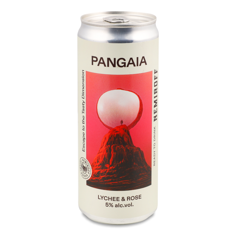 Напій слабоалкогольний Pangaia Lychee&Rose середньогазований 5% 330мл ж/б Nemiroff