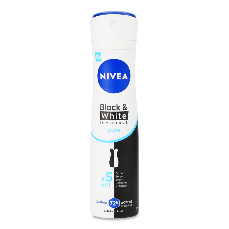 Антиперспірант Black&White Invisible Pure спрей 150мл Nivea