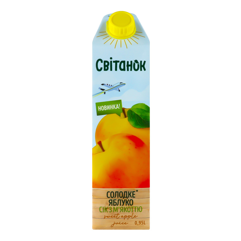 Сік з м'якоттю Солодке яблуко Світанок т/п