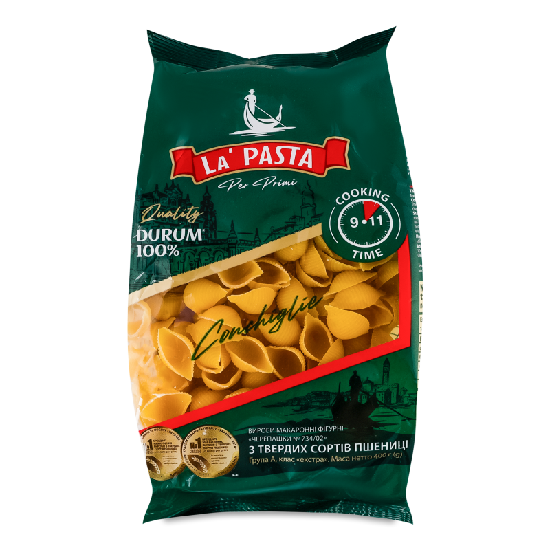 Вироби макаронні Черепашки 400г La’Pasta Per Primi