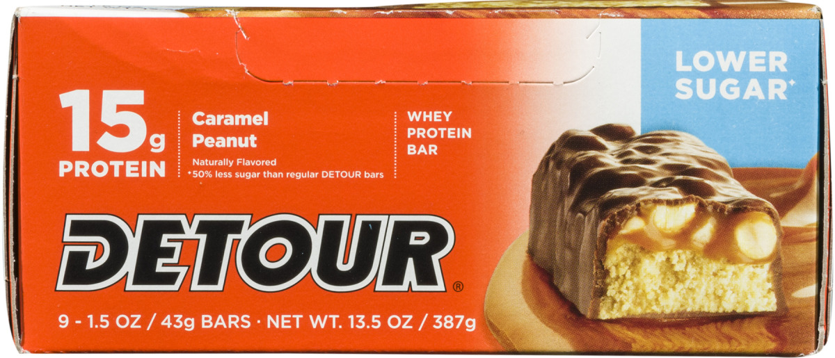 Detour 15g Whey Protein Bar Lower Sugar Caramel Peanut 9 CT Detour(733913009302) customers