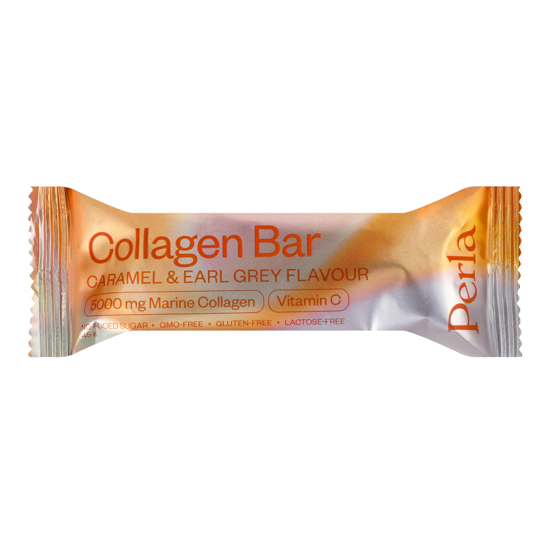 Батончик колагеновий з начинкою зі смаком карамелі та чаю Earl Grey Collagen bar Perla Helsa м/у