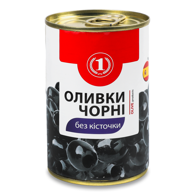 Оливки чорні б/к 300г ж/б ТМ “1”