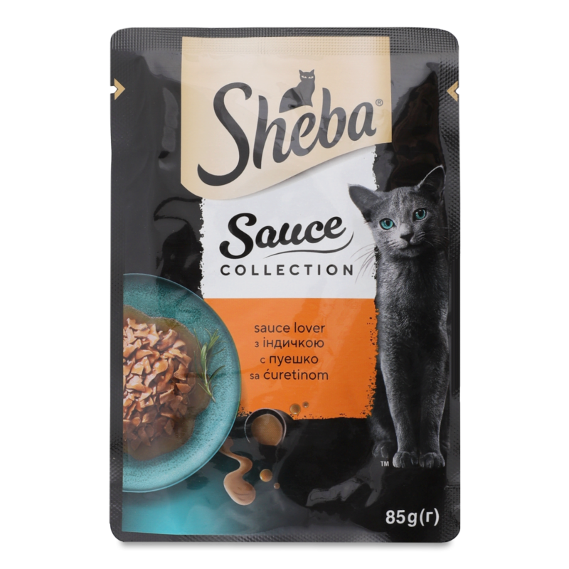 Корм д/котів Sauce Collection з індичкою в соусі 85г пауч Sheba