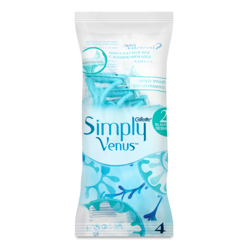 Станок д/гоління одноразовий Сімплі Венус-2 4шт Джилет