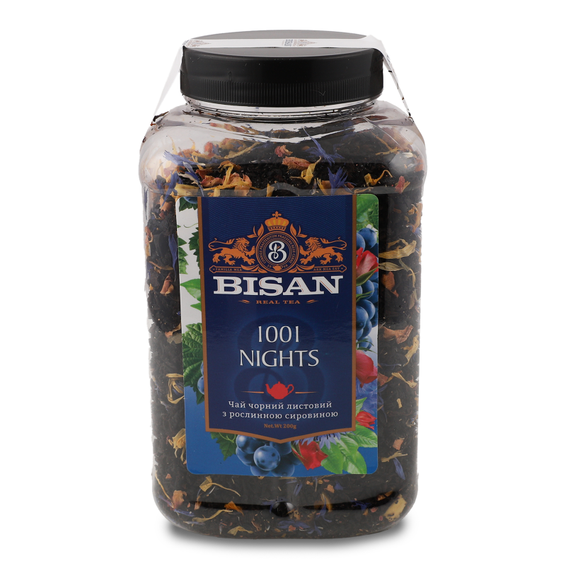 Чай 1001Nights чорний листовий 200г пл/банка Bisan