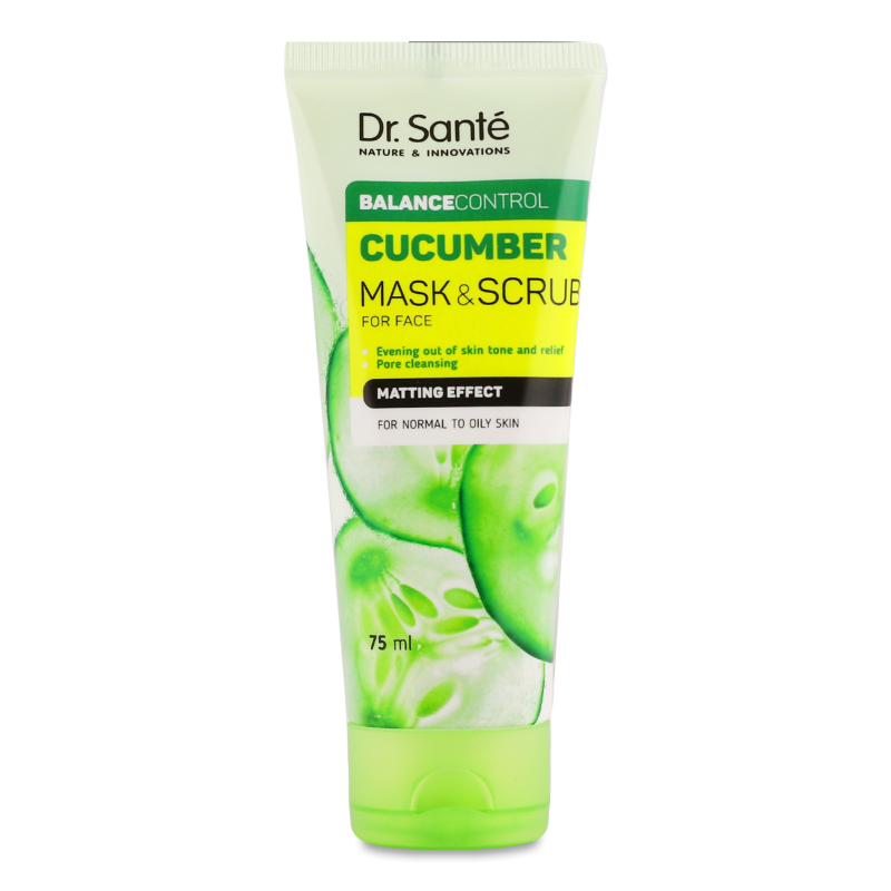 Маска-скраб д/обличчя Balance Control Екстракт огірка 75мл Dr.Sante