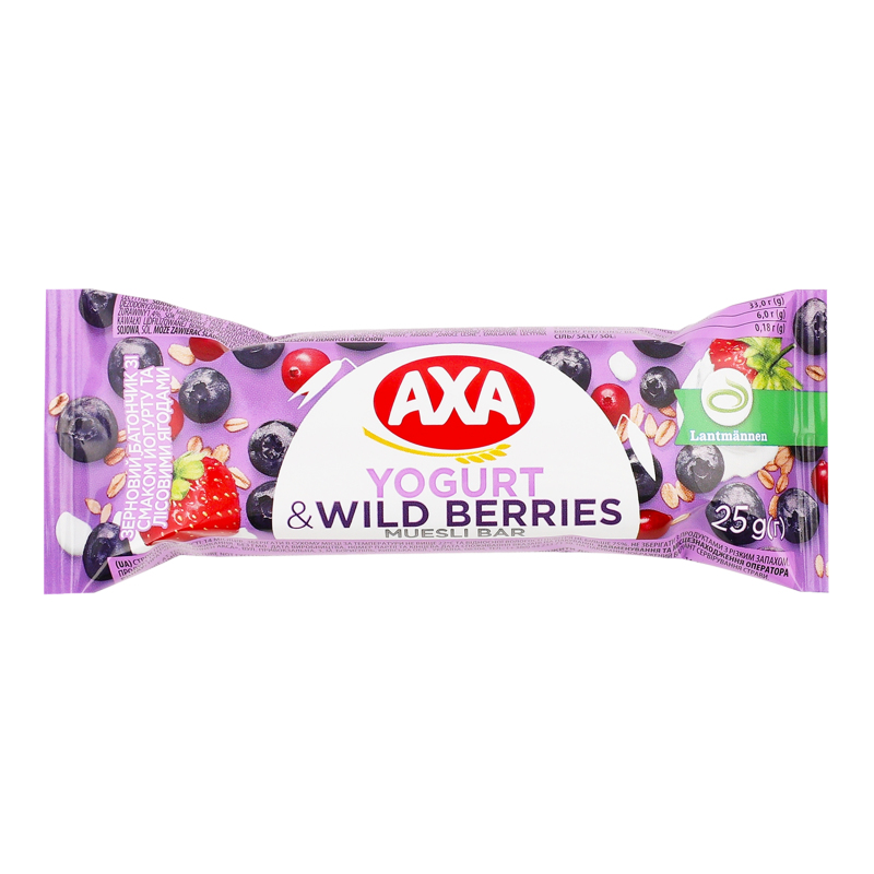 Батончик зерновой Yogurt&Wild Berries Axa м/у 25г Axa