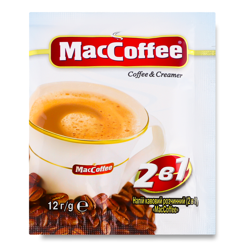 Напій кавовий 2в1 розчинний без цукру 12г стік MacCoffee