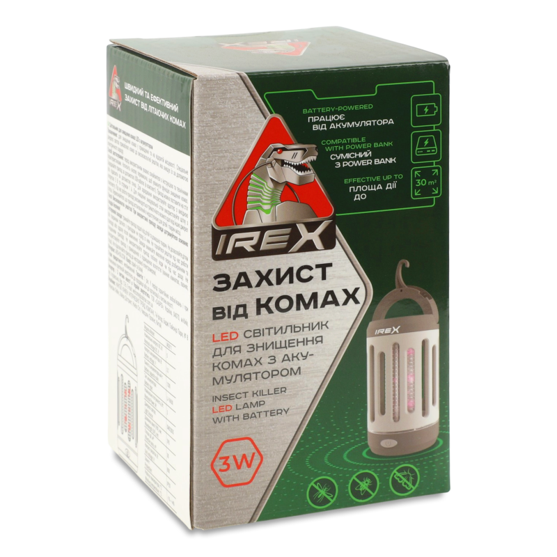 Світильник д/знищення комах LED з акумулятором 3Вт Irex