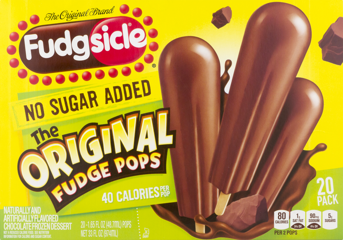Fudgsicle Original Fudge Pops No Sugar Added 20 PK Fudgsicle