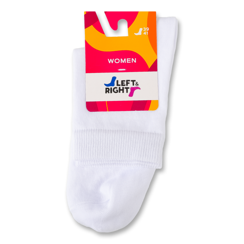 Шкарпетки жіночі білі класичні бавовна р.39-41 Left & Right