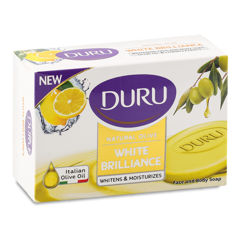 Мило Вайт Брілліанс з оливковою олією екстрактом плодів папаї та лимону 90г Дуру