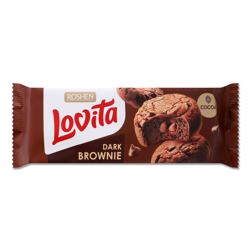 Печиво здобне Lovita Brownie з какао 152г Roshen