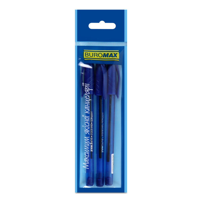 Ручка масляна Hypnos синя тригранний корпус 0,5мм Buromax