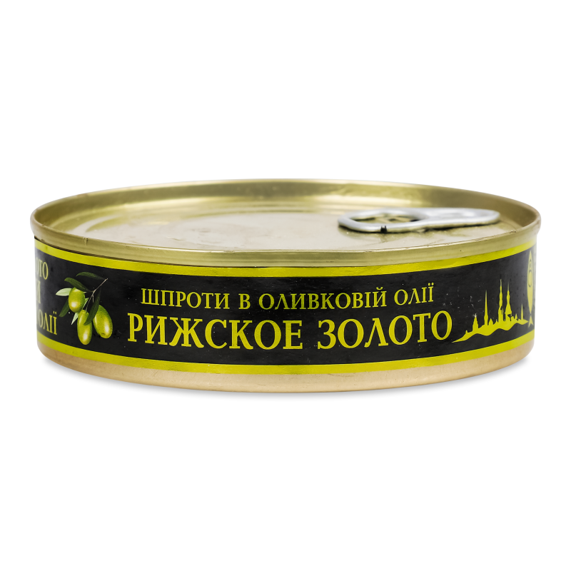 Шпроти в оливковій олії 160г ж/б з ключем Ризьке золото