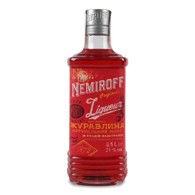 Настоянка Журавлина з натуральним морсом 21% 0,5л штоф Nemiroff