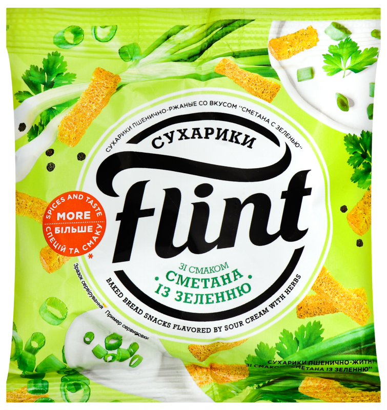 Сухарики Флінт 35гр сметана-зелень (10) Flint(4820182742880): купить в ...