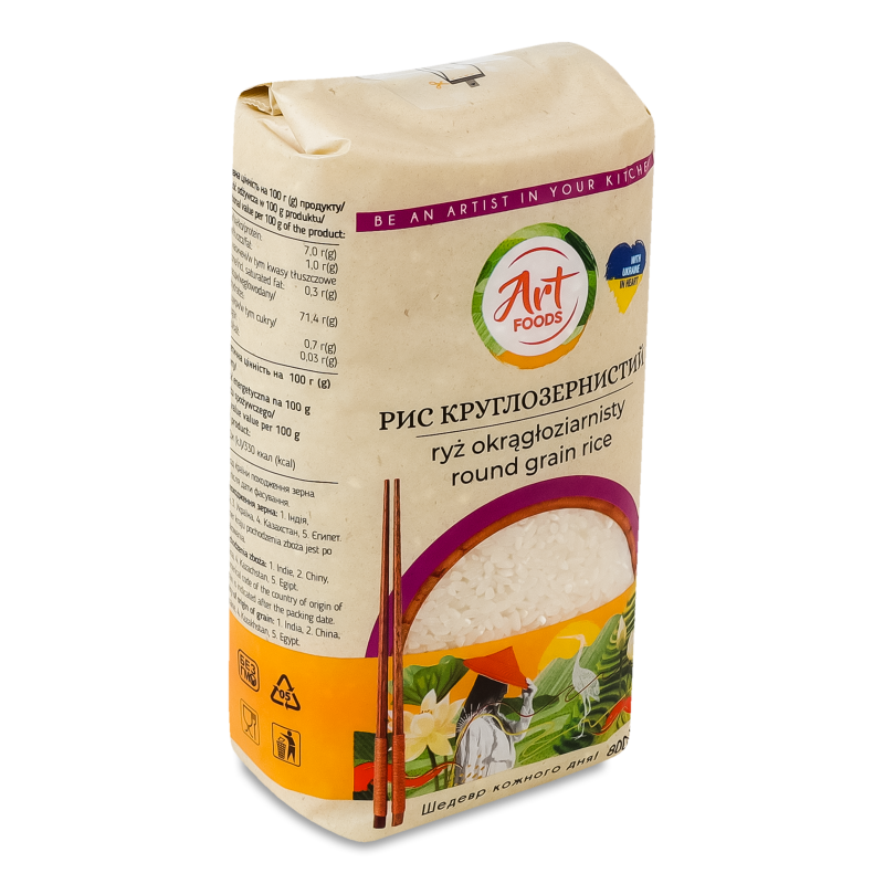 Рис круглозернистий 800г Арт Фудз
