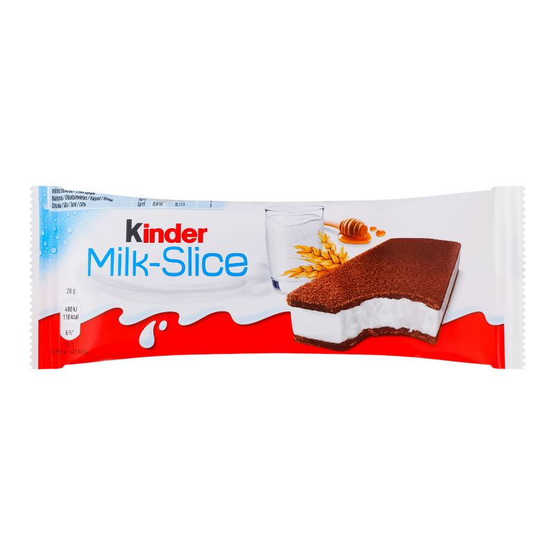 Тістечко бісквітне з молочною начинкою Milk-slice Kinder м/у 28г