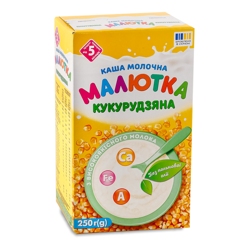 Каша молочна кукурудзяна від 5місяців 250г Малютка