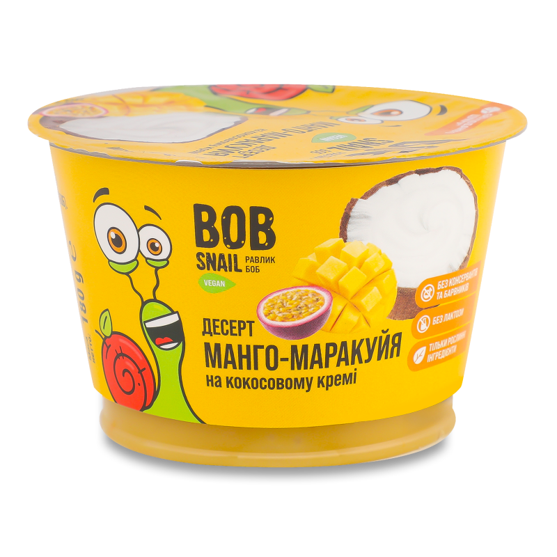 Десерт Манго-маракуйя на кокосовому кремі 180г Bob Snail