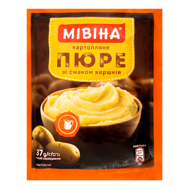 Пюре швидкого приготування картопляне зі смаком вершків Мівіна м/у