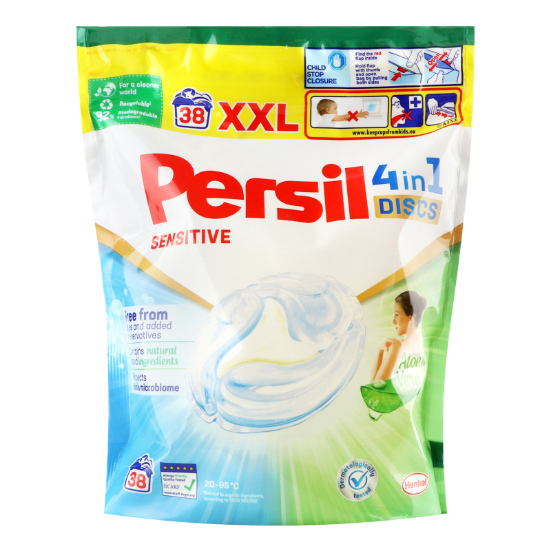 Средство моющее для стирки белых и светлых вещей Sensitive 4in1 Discs ...
