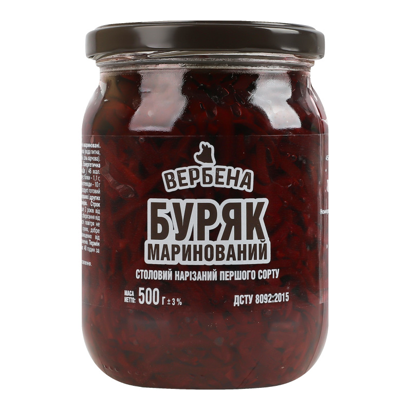 Буряк маринований столовий нарізаний стерилізований Вербена 1с с/б