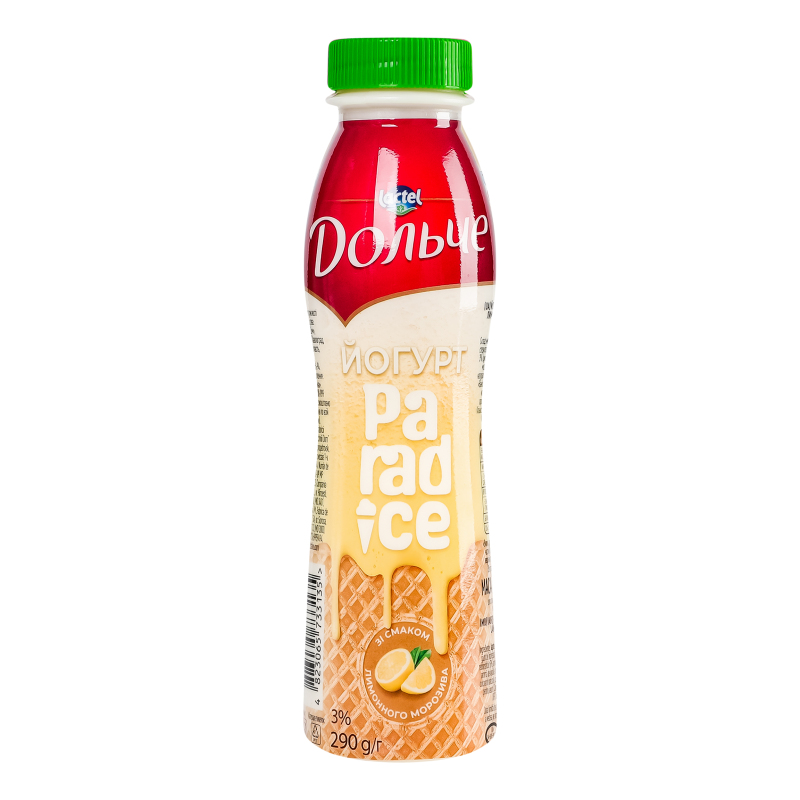 Йогурт 3% питний зі смаком лимонного морозива Paradice Дольче п/пл