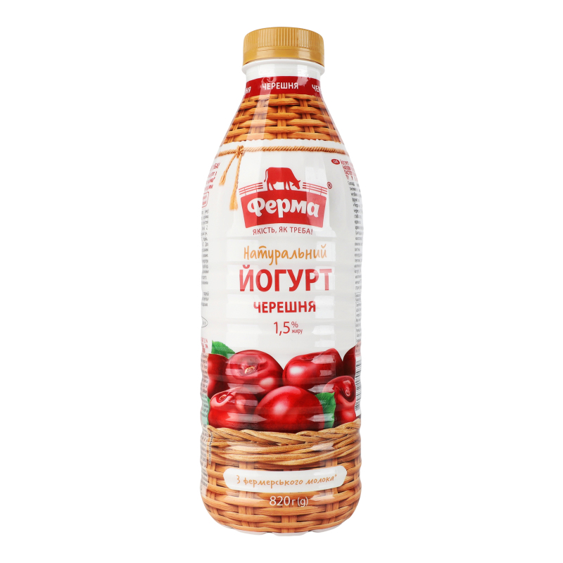 Йогурт 1.5% натуральний Черешня Ферма п/пл